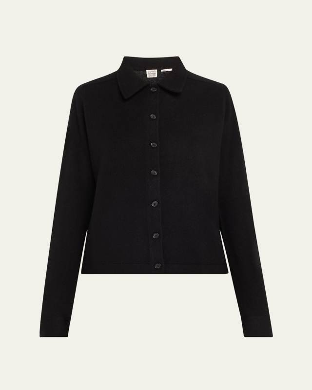 Cashmere Knit Button-Front Cardigan